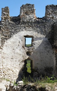 The ruins of the Tematin castle in the Slovak Povazsk Inovec mountains. Central Europe.