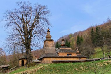 A wooden church in the village of Mirola in Slovakia. UNESCO monument.