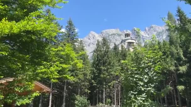 Hohenwerfen Φρούριο Όμορφη Θέα Στο Βουνό Υψηλής Ποιότητας Υλικό Fullhd — Αρχείο Βίντεο