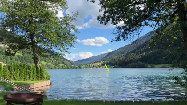 Peisaj Frumos Lacul Din Carintia Imagini Înaltă Calitate — Videoclip de stoc