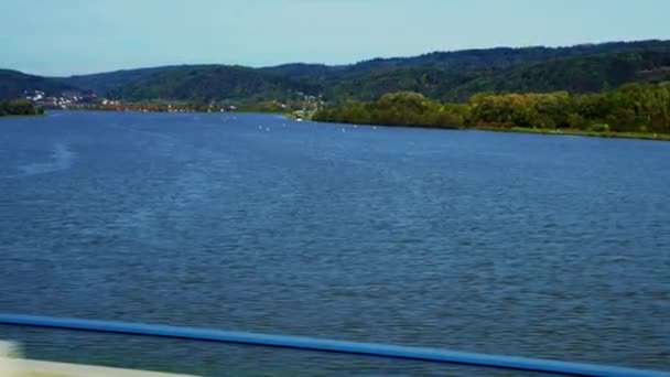 Crossing Danube River Deggendorf Bavaria High Quality Footage — Stock Video
