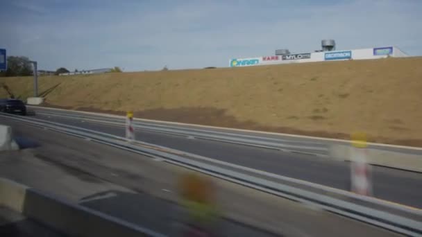 Plac Budowy Autostrady Pracownikami Maszynami Wysokiej Jakości Materiał — Wideo stockowe