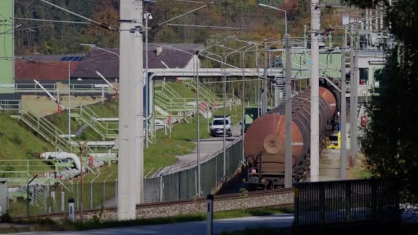 装载化石燃料的货运列车 高质量的4K镜头 — 图库视频影像