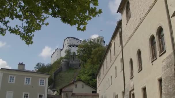 Abadia Nonnberg Fortaleza Hohensalzburg Salzburgo Imagens Alta Qualidade — Vídeo de Stock