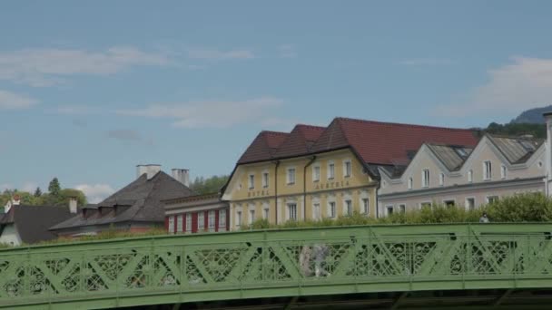 Ischl Esplanade Promenade Traun River Upper Austria 고품질 — 비디오