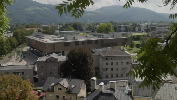 Salzburgo Nonntal Con Edificio Universitario Imágenes Alta Calidad — Vídeo de stock