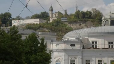 LandesTheatre binasıyla Salzburg Makartplatz. Yüksek kalite 4k görüntü