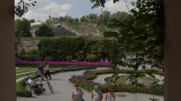 ザルツブルクミラベル城の美しい庭 高品質4K映像 — ストック動画