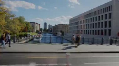 Berlin Humboldtforum ve Spree Nehri. Yüksek kalite 4k görüntü