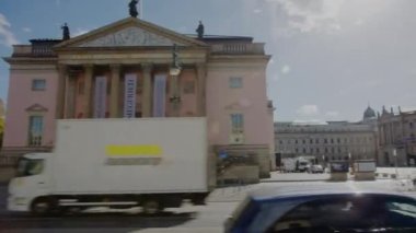 Berlin Humboldt Üniversitesi binaları Unter den Linden. Yüksek kalite 4k görüntü