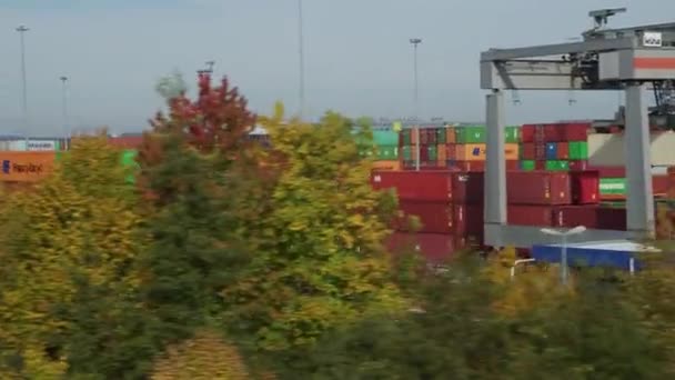 貨物列車のコンテナターミナル 高品質4K映像 — ストック動画