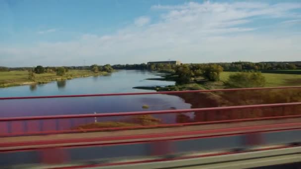 Río Elba Cerca Leipzig Alemania Imágenes Alta Calidad — Vídeos de Stock