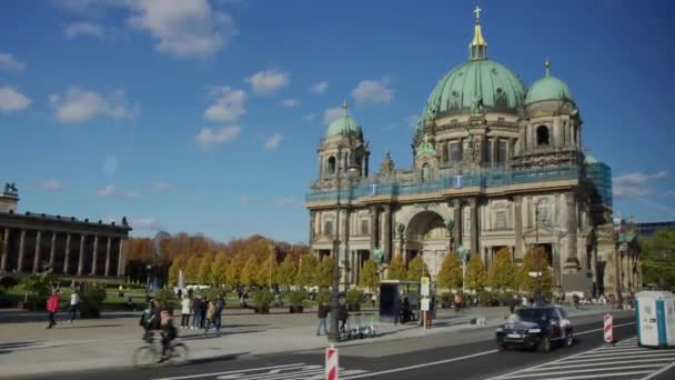 Museumsinsel Deki Berlin Dom Protestan Kilisesi Yüksek Kalite Görüntü — Stok video