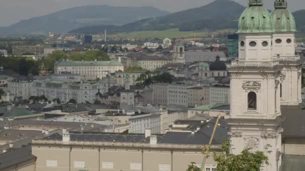 Catedral Dom Salzburgo Com Histórica Cidade Velha Imagens Alta Qualidade — Vídeo de Stock