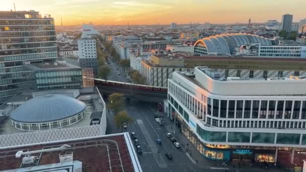 Vista Del Paisaje Urbano Berlín Por Mañana Temprano Imágenes Alta — Vídeos de Stock
