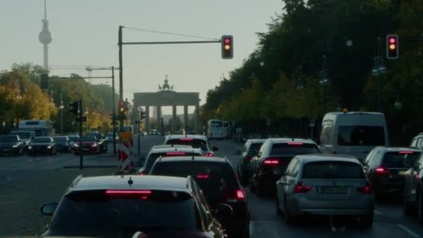 Berlin Porte Brandebourg Tour Radio Sur Alexanderplatz Images Haute Qualité — Video