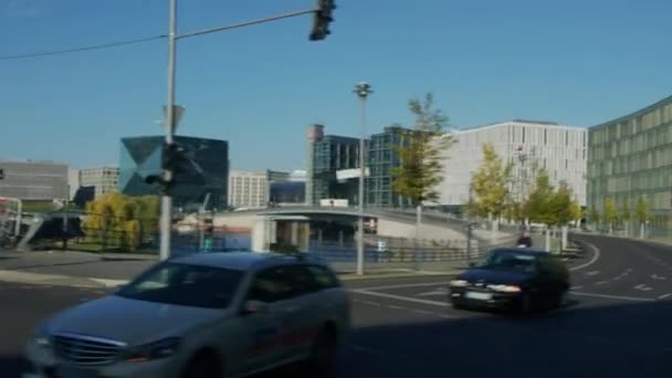 Distrito Governamental Berlim Com Rio Spree Estação Principal Imagens Alta — Vídeo de Stock
