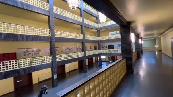 Hall Entrada Histórico Edifício Público Radiodifusão Imagens Alta Qualidade — Vídeo de Stock