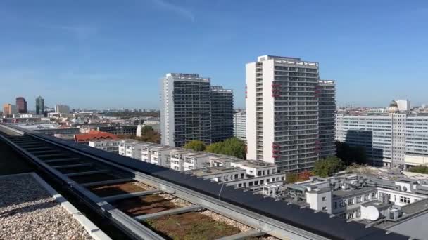 Berlin View Downtown Rooftop High Quality Footage — Stock Video