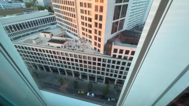 Wczesnym Rankiem Widok Berlińską Panoramę Miasta Wysokiej Jakości Materiał — Wideo stockowe