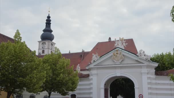 Centre Historique Sankt Poelten Capitale Basse Autriche Images Haute Qualité — Video