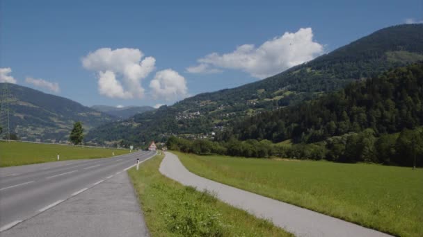Ulica Pięknym Krajobrazie Regionie Nockberge Karyntii Austria Wysokiej Jakości Materiał — Wideo stockowe
