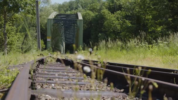 Eisenbahngleise Auf Alten Gleisen Hochwertiges Filmmaterial — Stockvideo