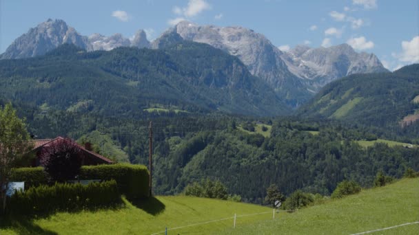 Vacker Bergslandskap Nära Hochkoenig Salzburg Högkvalitativ Film — Stockvideo