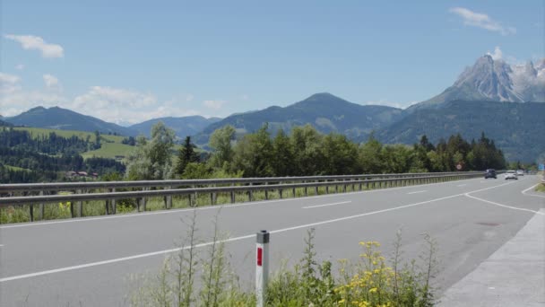 Krajobraz Salzburga Ruch Autostradzie Wysokiej Jakości Materiał — Wideo stockowe