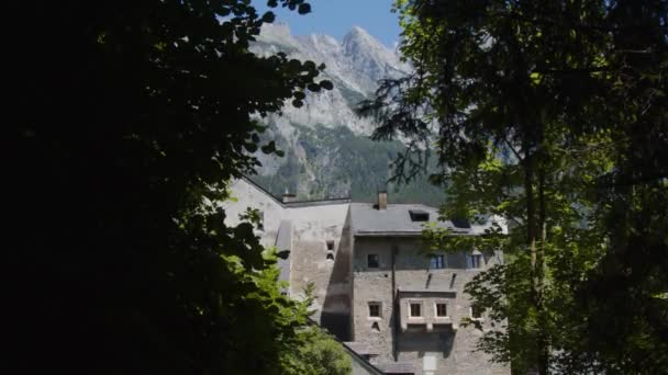 Krásný Středověký Hrad Hohenwerfen Salcburk Rakousko Vysoce Kvalitní Záběry — Stock video