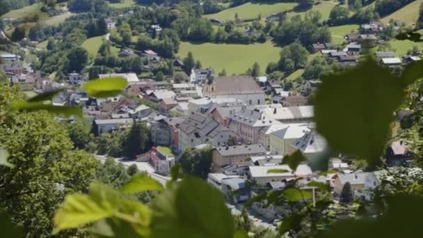Beau Centre Village Vallée Alpine Dans Pays Salzbourg Autriche Images — Video