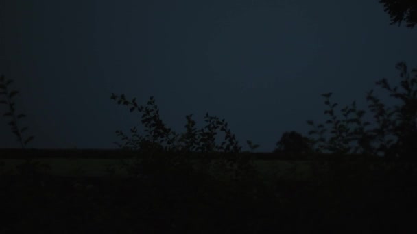 Ночью Гроза Молниями Высококачественные Кадры — стоковое видео