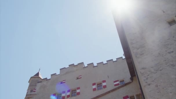 Красивый Средневековый Замок Хоэнверфене Зальцбург Австрия Высококачественные Кадры — стоковое видео