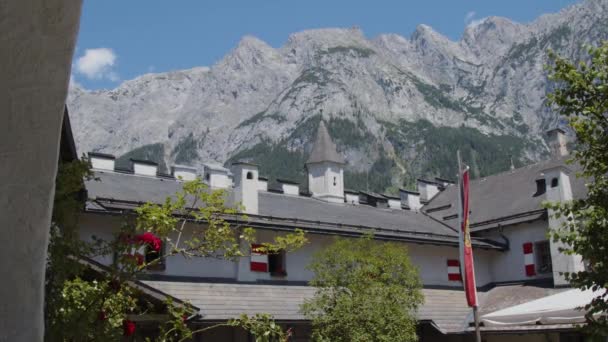 Όμορφο Μεσαιωνικό Κάστρο Στο Hohenwerfen Σάλτσμπουργκ Αυστρία Υψηλής Ποιότητας Πλάνα — Αρχείο Βίντεο
