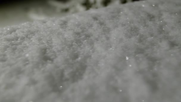 Sneeuw Van Dichtbij Nachts Hoge Kwaliteit Beeldmateriaal — Stockvideo