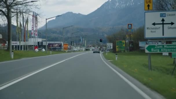 Jazda Drogą Wiejską Wiosną Austrii Wysokiej Jakości Materiał — Wideo stockowe