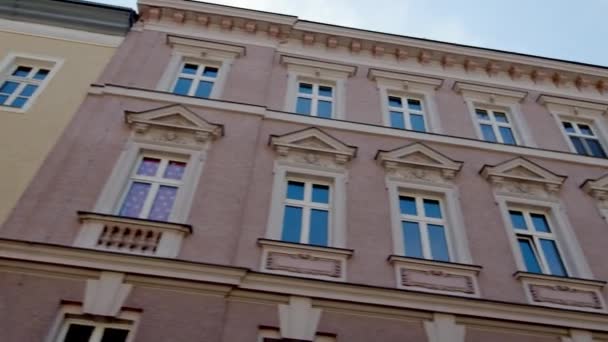 Fachadas Históricas Linz Ciudad Imágenes Alta Calidad — Vídeo de stock