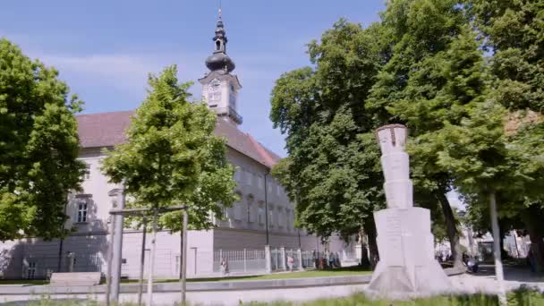 Лінц Ландхаус Місцева Адміністрація Верхньої Австрії Побудована Влітку Кадри Високої — стокове відео