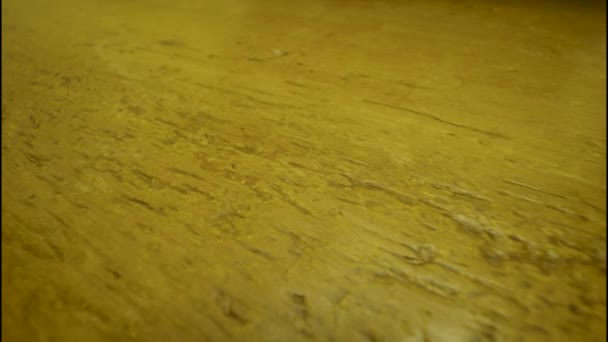Antika Masa Yüzeyinde Solucan Delikleri Yüksek Kalite Görüntü — Stok video