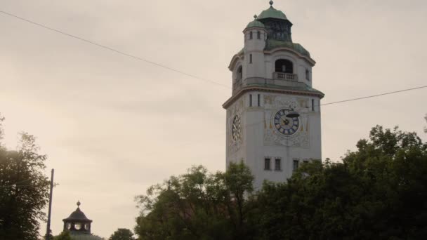 Muellersches Históricos Munique Volksbad Perto Isar Imagens Alta Qualidade — Vídeo de Stock