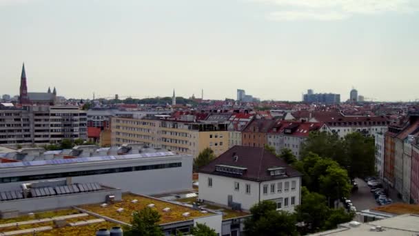 Múnich Haidhausen Paisaje Urbano Verano Imágenes Alta Calidad — Vídeos de Stock