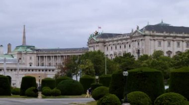 Viyana tarihi şehir merkezi, Hofburg ve ulusal kütüphane. Yüksek kalite 4k görüntü