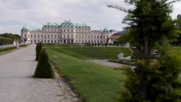 Piękny Pałac Belvedere Wiedniu Wysokiej Jakości Materiał — Wideo stockowe