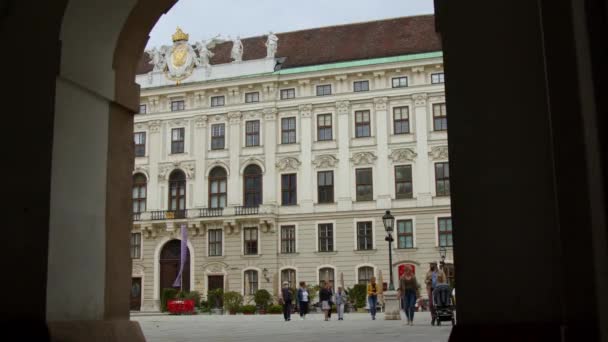Hofburg Viena Corte Interna Com Esculturas Históricas Imagens Alta Qualidade — Vídeo de Stock