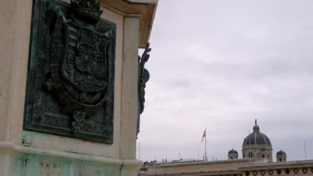 Austriacka Biblioteka Narodowa Heldenplatz Wiedniu Wysokiej Jakości Materiał — Wideo stockowe