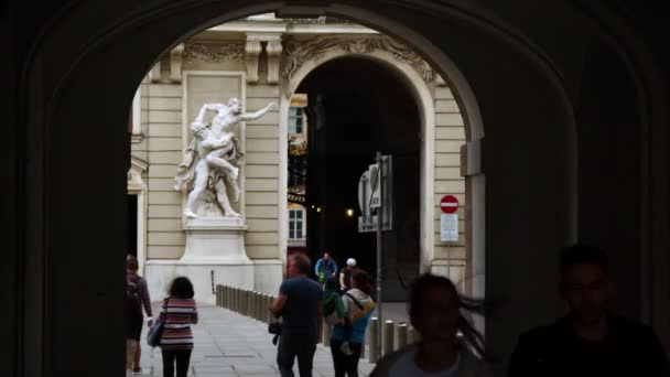 Estátuas Entrada Viena Hofburg Imagens Alta Qualidade — Vídeo de Stock