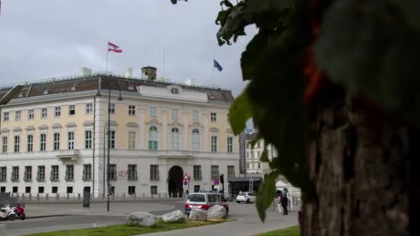 Fasada Austriackiej Kancelarii Federalnej Ballhausplatz Wiedniu Wysokiej Jakości Materiał — Wideo stockowe