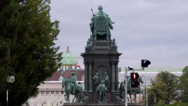 Statue Maria Theresias Wien Hochwertiges Filmmaterial — Stockvideo