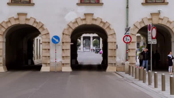 Historiska Portar Vid Hofburg Wien Högkvalitativ Film — Stockvideo