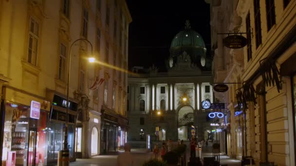 Wenen Graben Nachts Met Voorbijgangers Hoge Kwaliteit Beeldmateriaal — Stockvideo